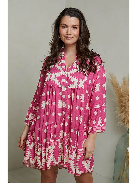 Curvy Lady Sukienka w kolorze różowym rozmiar: 44/46. Różowe sukienki Curvy Lady, bez wzorów, z wiskozy, klasyczne, bez kołnierzyka, bez ramiączek, mini. Za 108,74 zł.