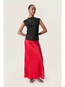 Soaked in Luxury Spódnica "Asja" w kolorze czerwonym rozmiar: M. Czerwone spódnice Soaked in Luxury, na imprezę, m, bez wzorów, z wiskozy, klasyczne, maxi. Za 162,49 zł.
