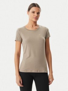 EA7 Emporio Armani T-Shirt 7W001045 AF10373 U6167 Brązowy Regular Fit. Brązowe t-shirty EA7 Emporio Armani, s, bez wzorów, z bawełny, bez kołnierzyka, bez ramiączek. Za 269,99 zł.