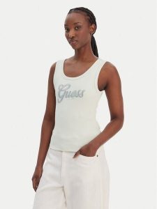 Guess Top W6GP22 K2954 Zielony Regular Fit. Zielone topy Guess, l, z aplikacjami, z syntetyku, bez kołnierzyka, bez ramiączek. Za 189,99 zł.
