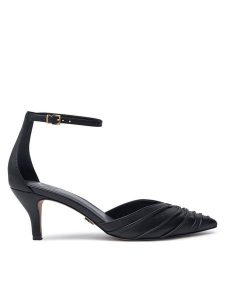 DKNY Czółenka Vanda Ankle K3432119 Czarny. Czarne czółenka DKNY, bez wzorów, ze skóry, bez obcasa, bez zapięcia. Za 739,99 zł.