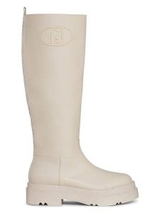 Liu Jo Kozaki w kolorze kremowym rozmiar: 36. Brązowe kozaki Liu Jo, na zimę, bez wzorów, bez obcasa, bez zapięcia. Za 395,00 zł.