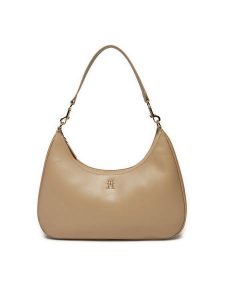 Tommy Hilfiger Torebka AW0AW16463 Beżowy. Brązowe torebki klasyczne TOMMY HILFIGER, bez wzorów, ze skóry, bez dodatków. Za 579,99 zł.