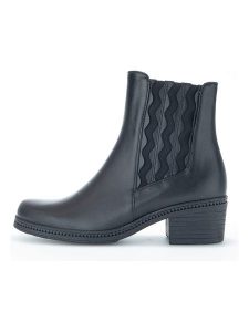 Gabor Skórzane botki w kolorze czarnym rozmiar: 38. Czarne botki Gabor, bez wzorów, bez obcasa, bez zapięcia. Za 203,68 zł.