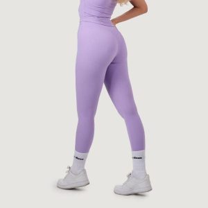 Legginsy damskie fitness z wysokim stanem NEO Iris. Fioletowe legginsy GYMBEAM, bez wzorów, z elastanu, z podwyższonym stanem. Za 112,90 zł.