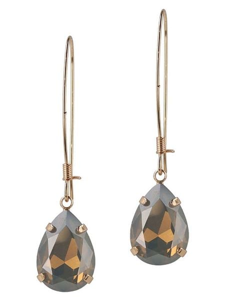 Otazu Pozłacane kolczyki z kryształami Swarovski rozmiar: onesize. Brązowe kolczyki Otazu, z kryształem, pozłacane. Za 126,45 zł.