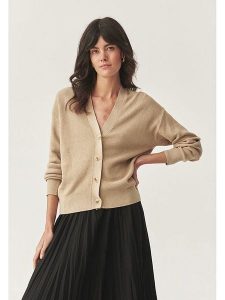 TATUUM Kardigan "Ponkoni" w kolorze beżowym rozmiar: XL. Brązowe kardigany Tatuum, z bawełny. Za 97,51 zł.