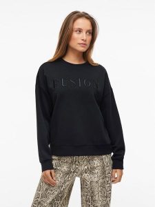 Vila Bluza w kolorze czarnym rozmiar: XL. Czarne bluzy Vila, xl, bez wzorów, bez kaptura. Za 101,23 zł.