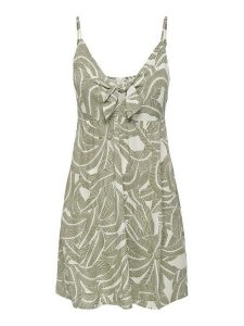 ONLY Sukienka letnia Nova 15347862 Khaki Regular Fit. Brązowe sukienki ONLY, na lato, s, bez wzorów, z wiskozy, bez kołnierzyka, bez ramiączek. Za 129,99 zł.