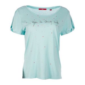 S.Oliver T-Shirt Damski 38 Turkusowy. T-shirty marki s.Oliver. W wyprzedaży za 81,00 zł.