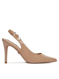 Nine West Szpilki CD23029-2 Beżowy. Brązowe szpilki Nine West, bez wzorów, z materiału, bez obcasa. Za 249,99 zł.