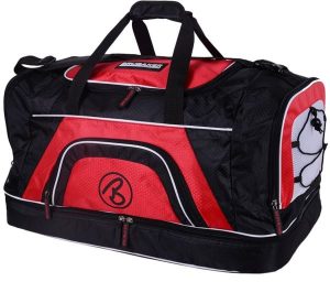 BRUBAKER Torba Sportowa 52L z Komorą na Buty i Mokre Rzeczy Czarny Czerwony. Czarne torby podróżne i sportowe X2, bez wzorów, z materiału, na ramię, duże. Za 188,99 zł.