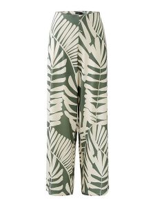 Oui Spodnie w kolorze zielono-białym rozmiar: 42. Zielone spodnie z wysokim stanem Oui, bez wzorów, z materiału, z podwyższonym stanem. Za 260,99 zł.