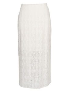 MOSS COPENHAGEN Spódnica "Madelena" w kolorze białym rozmiar: XL. Białe spódnice Moss Copenhagen, na co dzień, xl, bez wzorów, z koronki, midi. Za 140,53 zł.