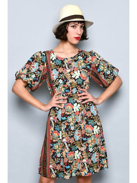 H.H.G. Sukienka w kolorze czarnym ze wzorem rozmiar: L. Czarne sukienki H.H.G., l, bez wzorów, bez kołnierzyka, bez ramiączek, midi. Za 61,46 zł.