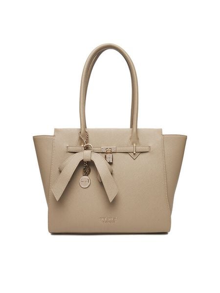 Nine West Torebka CEO-Chelsea-Charm-III-LX10186 Beżowy. Brązowe shopper bag Nine West, bez wzorów, z materiału, bez dodatków. Za 369,99 zł.