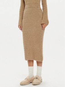 Liu Jo Spódnica midi WF4391 MA43P Beżowy Regular Fit. Brązowe spódnice Liu Jo, l, bez wzorów, z syntetyku, midi. Za 479,99 zł.