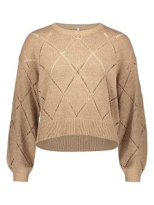 ONLY Sweter w kolorze jasnobrązowym rozmiar: M. Brązowe swetry oversize ONLY, m, bez wzorów, bez ramiączek. Za 82,99 zł.