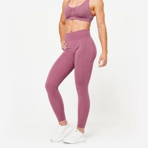 Legginsy fitness damskie Domyos Push Up. Legginsy DOMYOS, bez wzorów, z elastanu. W wyprzedaży za 79,99 zł.