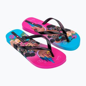 Japonki damskie Ipanema Graffiti V. Czarne klapki Ipanema, bez wzorów, z materiału, bez obcasa. Za 119,99 zł.