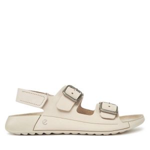 Sandały ECCO. Białe sandały ecco, bez wzorów, bez obcasa, na płaskiej podeszwie, bez zapięcia. Za 529,99 zł.