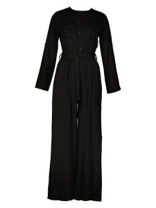 Gunes Kizi Kombinezon w kolorze rozmiar: 38. Czarne kombinezony Gunes Kizi, bez wzorów, z tkaniny, bez kołnierzyka, bez ramiączek. Za 144,92 zł.