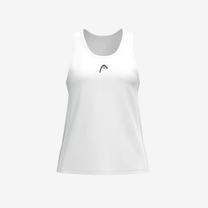 CLUB 25 Tank Top Girls. Białe topy Head, bez wzorów, z meshu, sportowe, bez kołnierzyka, bez ramiączek. W wyprzedaży za 135,00 zł.