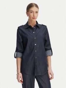 Marciano Guess Koszula jeansowa G6GH29 D1082 Granatowy Regular Fit. Niebieskie koszule Marciano Guess, z aplikacjami, z jeansu, bez kołnierzyka, bez ramiączek. Za 434,99 zł.