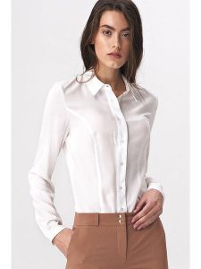 Nife Body-koszula w kolorze białym rozmiar: 34. Białe koszule Nife, bez wzorów, bez kołnierzyka, bez ramiączek. Za 104,39 zł.