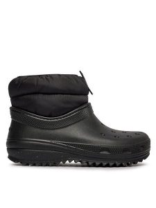Crocs Botki Classic Neo Puff Shorty Boot W 207311 Czarny. Czarne botki Crocs, bez wzorów, z tworzywa sztucznego, bez obcasa, na płaskiej podeszwie, bez zapięcia. Za 329,99 zł.