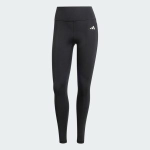 Długie legginsy Optimé Essentials Stash Pocket. Czarne legginsy ADIDAS, bez wzorów, z elastanu, z podwyższonym stanem, długie. Za 199,00 zł.