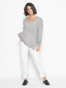 AUTHENTIC CASHMERE Kaszmirowy sweter "Giegn" w kolorze szarym rozmiar: M. Szare swetry oversize AUTHENTIC CASHMERE, m, bez wzorów, z kaszmiru, bez ramiączek. Za 424,45 zł.