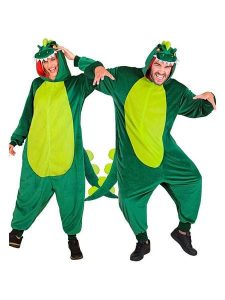 Carnival Party Kombinezon kostiumowy "Dinosaur" w kolorze zielonym rozmiar: S/M. Zielone kombinezony Carnival Party, m, bez wzorów, bez kołnierzyka, bez ramiączek, krótkie. Za 126,99 zł.