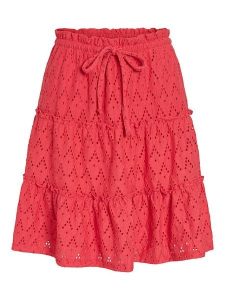 Vila Spódnica "Viamalina" w kolorze czerwonym rozmiar: XL. Czerwone spódnice Vila, xl, bez wzorów, mini. Za 74,46 zł.