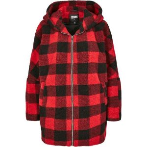 Parka damska Urban Classic hooded check. Czarne kurtki Urban Classics, na zimę, bez wzorów, bez kaptura. Za 431,00 zł.
