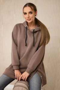 Bluza ocieplana z napami mocca. Bluzy KESI, l, bez wzorów, z bawełny, bez kaptura. Za 238,37 zł.
