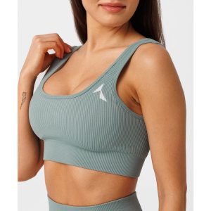 Stanik fitness cardio Carpatree Rib bezszwowy. Zielone biustonosze Carpatree, bez wzorów. Za 149,99 zł.