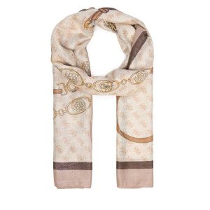 Szal Guess. Brązowe szaliki Guess, z aplikacjami. Za 154,99 zł.
