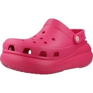 Klapki Crocs Model Classic Crush Clog Kolor Rose. Czerwone klapki Crocs, bez wzorów, z gumy, bez obcasa. Za 159,99 zł.