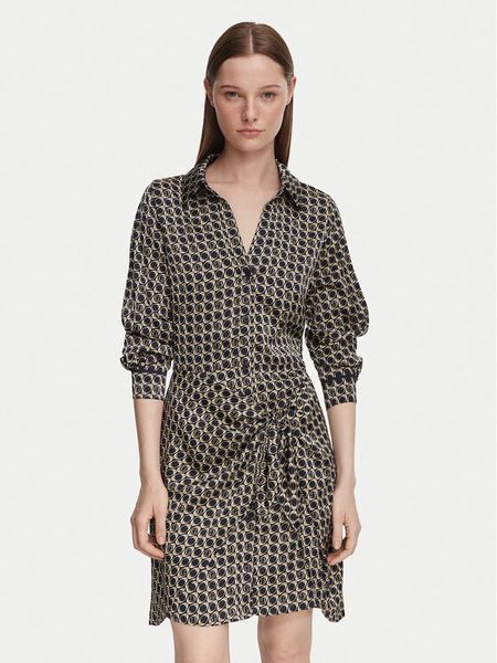 Guess Sukienka koszulowa W4YK35 WF1T2 Granatowy Regular Fit. Niebieskie sukienki Guess, xl, z aplikacjami, z syntetyku, bez kołnierzyka, bez ramiączek, koszulowe. Za 614,99 zł.