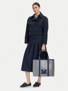 Max Mara Beachwear Torebka BCHFARNETO 2616511059650 Niebieski. Niebieskie shopper bag Max Mara Beachwear, bez wzorów, ze skóry, bez dodatków. Za 660,99 zł.