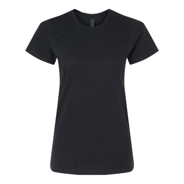 Damska Koszulka Softstyle O Średniej Grubości. Czarne bluzki GILDAN, xl, bez wzorów, sportowe, bez kołnierzyka, bez ramiączek. Za 43,99 zł.