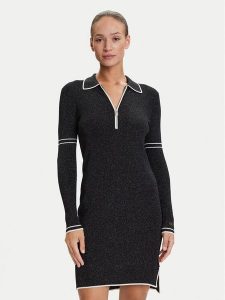 Liu Jo Sport Sukienka dzianinowa TF5028 MS49I Czarny Regular Fit. Czarne sukienki Liu Jo Sport, xs, bez wzorów, z dzianiny, sportowe, bez kołnierzyka, bez ramiączek, sportowe. Za 559,99 zł.