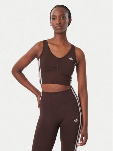 Adidas Biustonosz sportowy Essentials 3 Stripes Seamless Bralette KZ4107 Brązowy. Brązowe biustonosze sportowe ADIDAS, bez wzorów, z syntetyku. Za 179,99 zł.