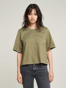 G-Star Koszulka w kolorze khaki rozmiar: S. Brązowe bluzki G-Star, s, bez wzorów, z bawełny, retro, bez kołnierzyka, bez ramiączek. Za 153,71 zł.