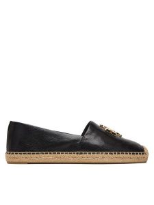 Tory Burch Espadryle Eleanor 161758 Czarny. Czarne espadryle Tory Burch, bez wzorów, ze skóry, bez obcasa. Za 1 439,00 zł.