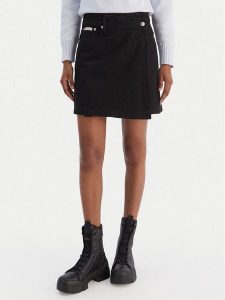 Calvin Klein Jeans Spódnica jeansowa LV047D777G Czarny Regular Fit. Czarne spódnice Calvin Klein Jeans, bez wzorów, z bawełny. Za 429,99 zł.