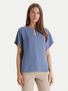 Calvin Klein Bluzka LV044E902G Błękitny Regular Fit. Niebieskie bluzki Calvin Klein, m, bez wzorów, z syntetyku, bez kołnierzyka, bez ramiączek. Za 329,99 zł.
