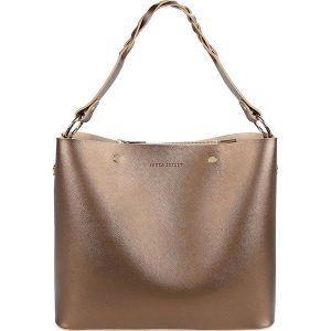 Torebka "Urlwin" w kolorze miedzianym - 35 x 30 x 14 cm. Brązowe torebki klasyczne marki Laura Ashley, bez wzorów, z materiału. W wyprzedaży za 128,95 zł.