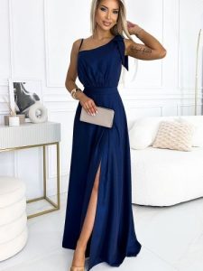 Sukienka Model 528-1 Navy - Numoco. Niebieskie sukienki NUMOCO, na karnawał, l, bez wzorów, z elastanu, eleganckie, bez kołnierzyka, plus size, bez ramiączek, maxi. Za 477,00 zł.